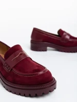 Дамски мокасини грена от текстилен материал Agneza