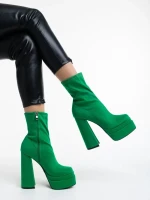 Дамски боти зелени от текстилен материал Montana