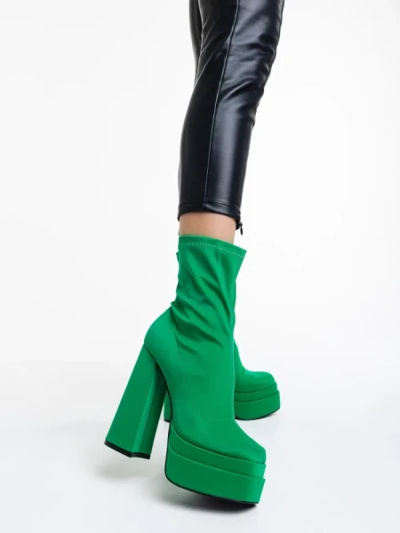 Дамски боти зелени от текстилен материал Montana