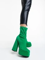 Дамски боти зелени от текстилен материал Montana