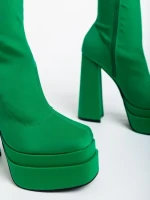 Дамски боти зелени от текстилен материал Montana