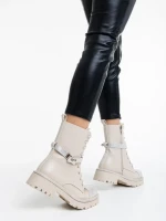 Дамски боти бежови от еко кожа Inesa