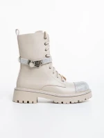 Дамски боти бежови от еко кожа Inesa