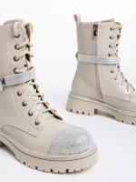 Дамски боти бежови от еко кожа Inesa