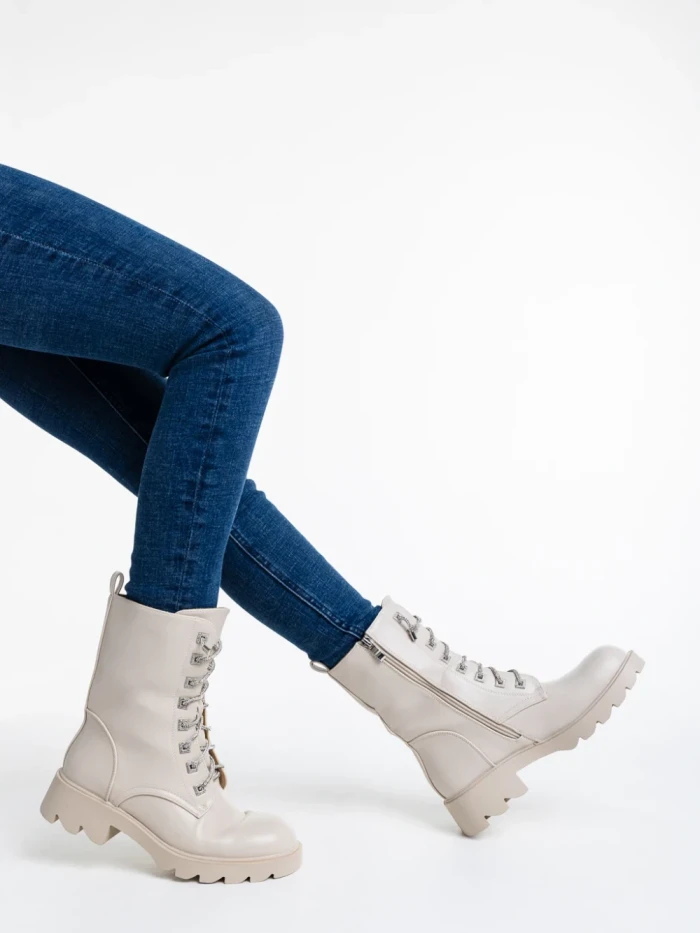 Дамски боти бежови от еко кожа Kaoru