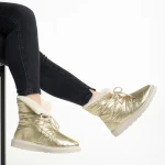 Дамски чизми златисти  от текстилен материал  Anselma