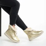 Дамски чизми златисти  от текстилен материал  Anselma
