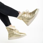 Дамски чизми златисти  от текстилен материал  Anselma