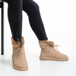 Дамски чизми бежови  от текстилен материал  Anselma