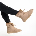 Дамски чизми бежови  от текстилен материал  Anselma