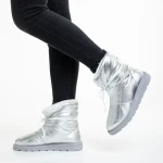 Дамски чизми сребристи от текстилен материал  Anselma