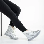 Дамски чизми сребристи от текстилен материал  Anselma