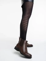 Дамски боти тъмно кафяви от еко кожа Vitaliya