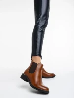 Дамски боти светло кафяви от еко кожа Vitaliya