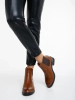Дамски боти светло кафяви от еко кожа Vitaliya