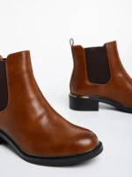 Дамски боти светло кафяви от еко кожа Vitaliya