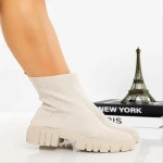 Дамски боти бежови от  текстилен материал  Redaria