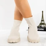 Дамски боти бежови от  текстилен материал  Redaria