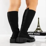 Дамски чизми черни от текстилен материал  Desmi