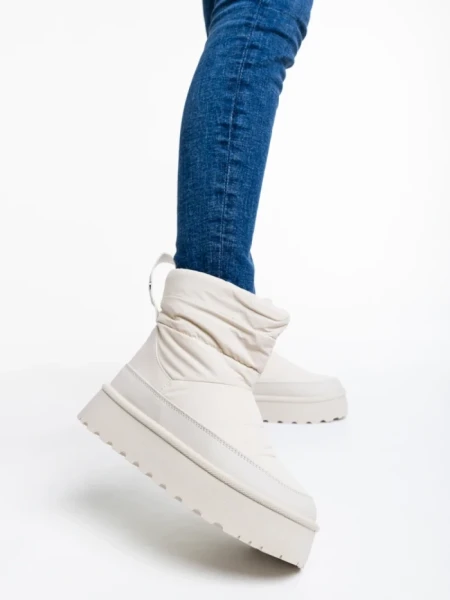 Дамски чизми бежови от текстилен материал Selby