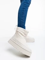 Дамски чизми бежови от текстилен материал Selby