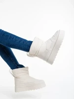 Дамски чизми бежови от текстилен материал Selby