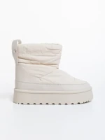 Дамски чизми бежови от текстилен материал Selby