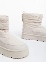 Дамски чизми бежови от текстилен материал Selby