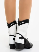 Дамски чизми черно-бели от екологична кожа Nimera