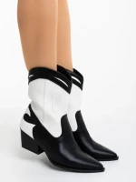 Дамски чизми черно-бели от екологична кожа Nimera