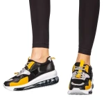 Дамски спортни обувки  черни от еко кожа и текстилен материал  Tursa