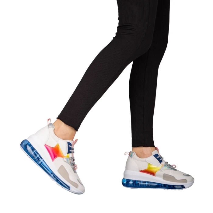 Дамски спортни обувки  сини  от еко кожа и текстилен материал  Tursa