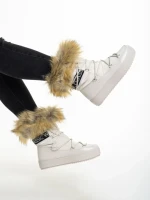 Дамски чизми  бежови  от текстилен материал  Rosalba