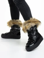 Дамски чизми  черни  от текстилен материал  Rosalba