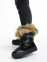 Дамски чизми  черни  от текстилен материал  Rosalba