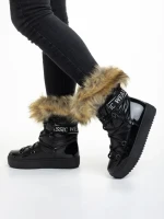 Дамски чизми  черни  от текстилен материал  Rosalba