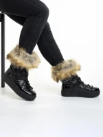 Дамски чизми  черни  от текстилен материал  Rosalba