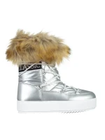 Дамски чизми  сребристи  от текстилен материал  Rosalba