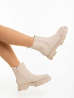 Дамски боти бежови от екологична кожа Adeliza