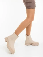 Дамски боти бежови от екологична кожа Adeliza