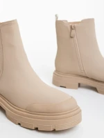 Дамски боти бежови от екологична кожа Adeliza