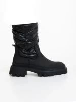 Дамски чизми черни от екологична кожа и синтетичен материал Linora