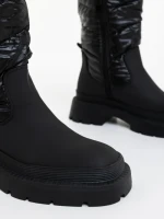 Дамски чизми черни от екологична кожа и синтетичен материал Linora