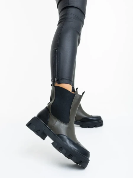 Дамски боти зелени от екологична кожа Lilana