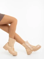 Дамски боти бежови от екологична кожа Aurona