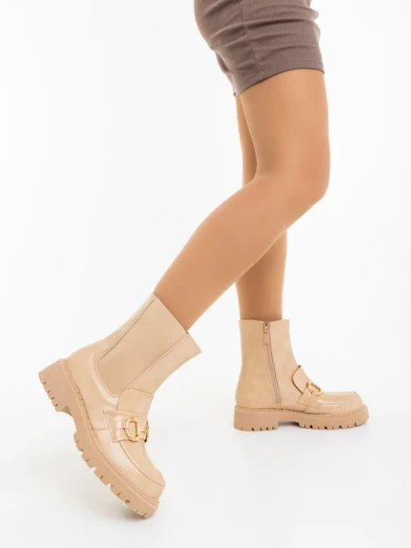 Дамски боти бежови от екологична кожа Aurona