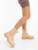 Дамски боти бежови от екологична кожа Aurona