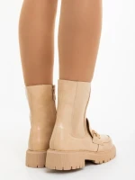 Дамски боти бежови от екологична кожа Aurona