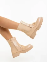 Дамски боти бежови от екологична кожа Aurona