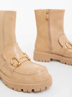 Дамски боти бежови от екологична кожа Aurona